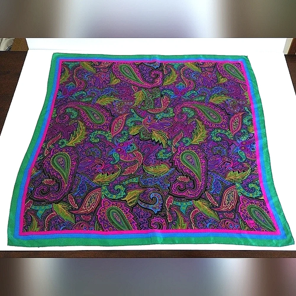 Honey paisley silk scarf